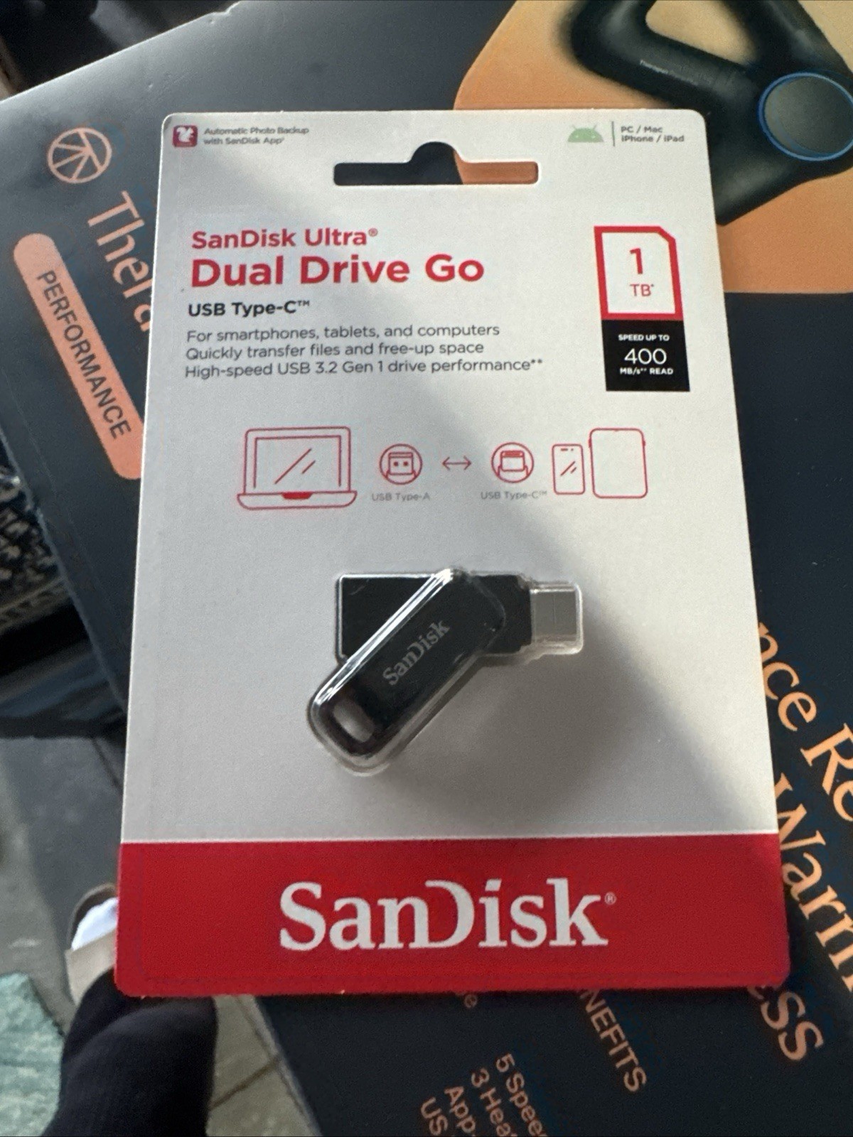 1TB Ultra Dual Drive Go USB Type-C Flash Black - SDDDC3-1T00-GAM46