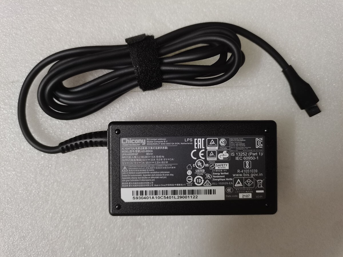 OEM Original Chicony 65W USB-C Adapter For Fujitsu 5E14A3 LifeBook E5412 Laptop