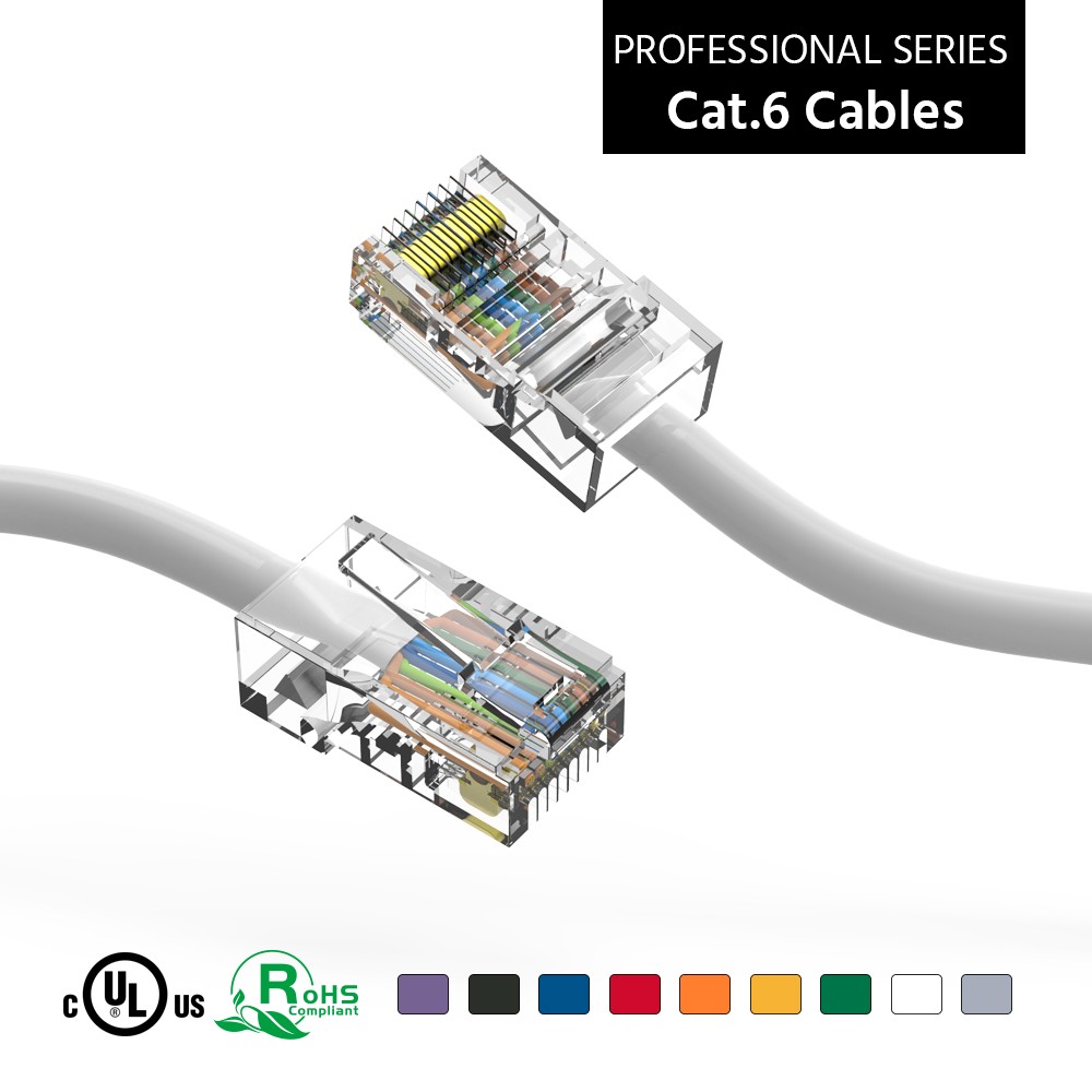 75Ft CAT6 UTP Ethernet Network Non Booted Cable White