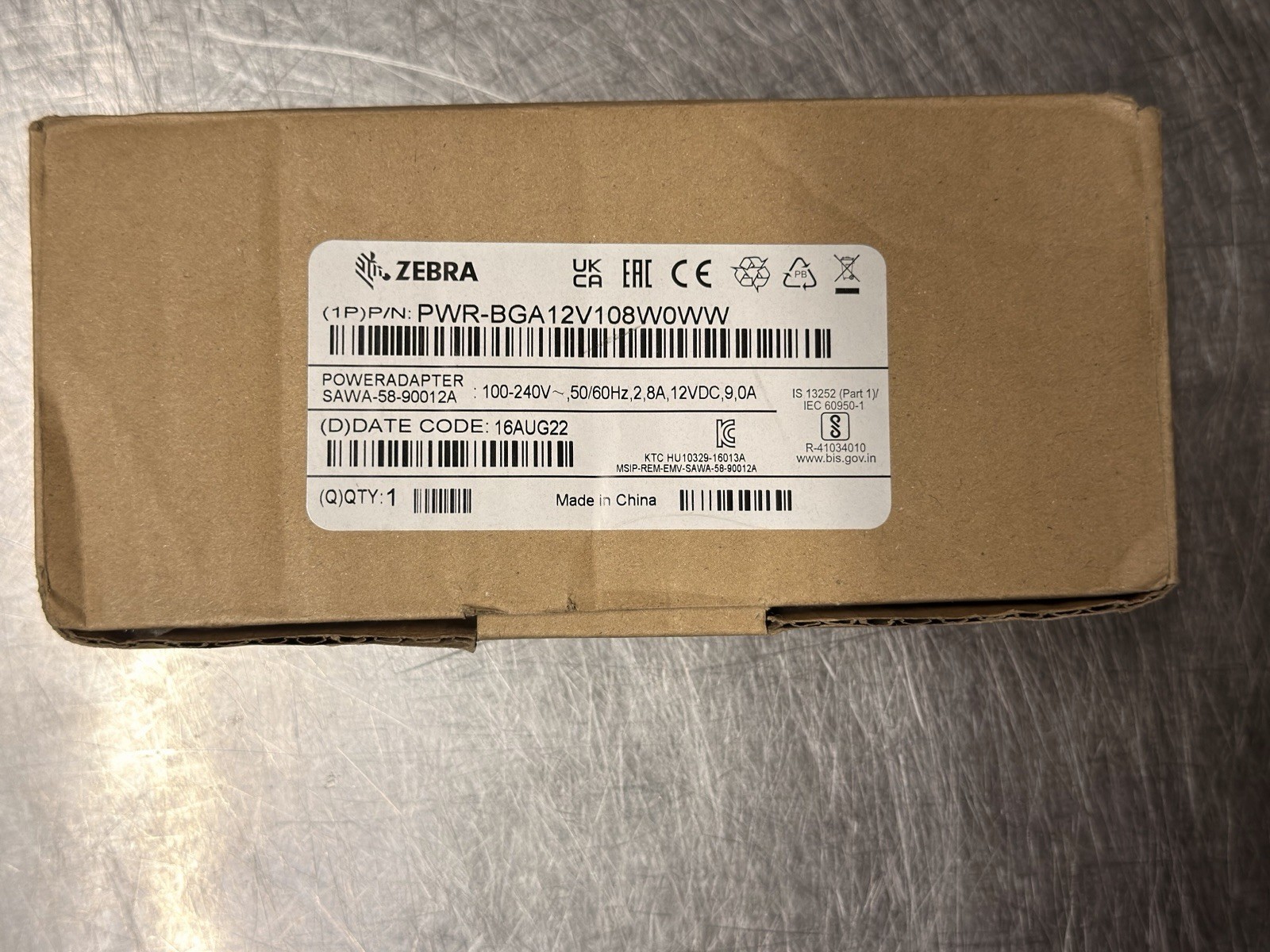 Zebra PWR-BGA12V108W0WW Adapter 12 V DC Voltage 9A Output