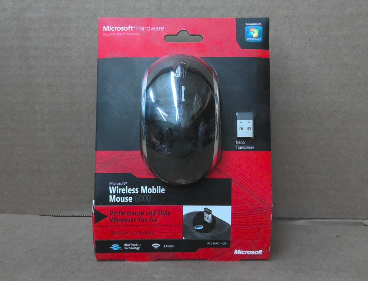 Microsoft Wireless Mobile Mouse 6000 Blue Track Technology Sealed in Package