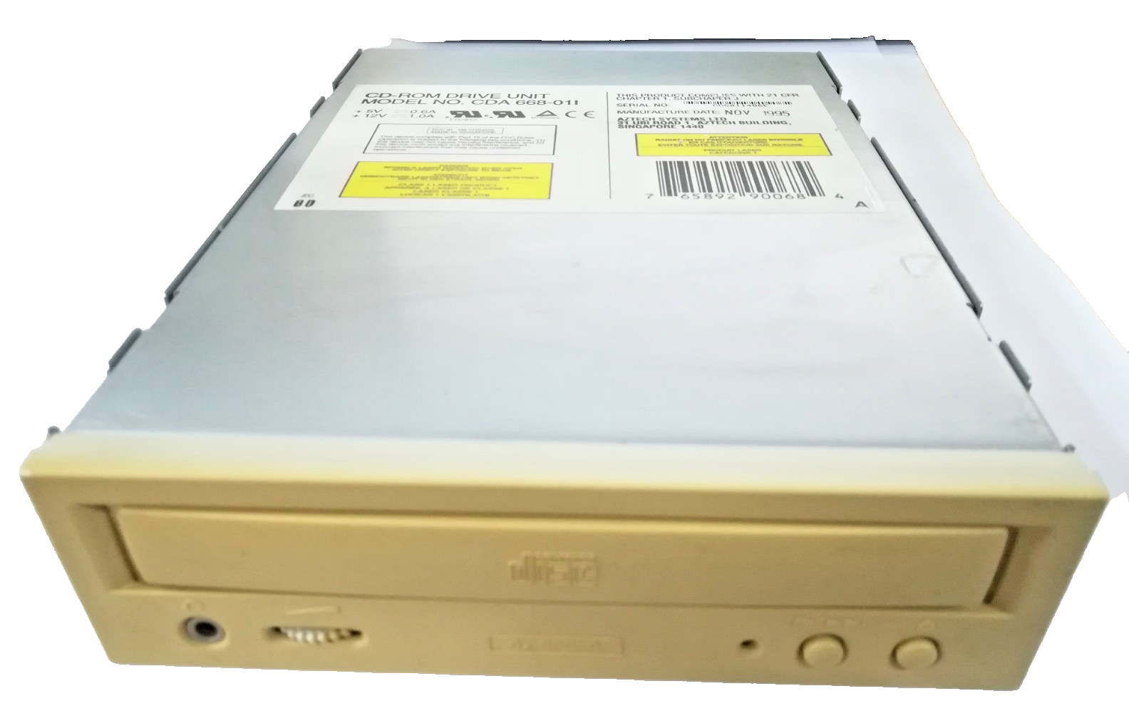 AZTECH SYSTEMS LTD. CDA 668-01I***CD-ROM DRIVE IDE DRIVE***#LW1744