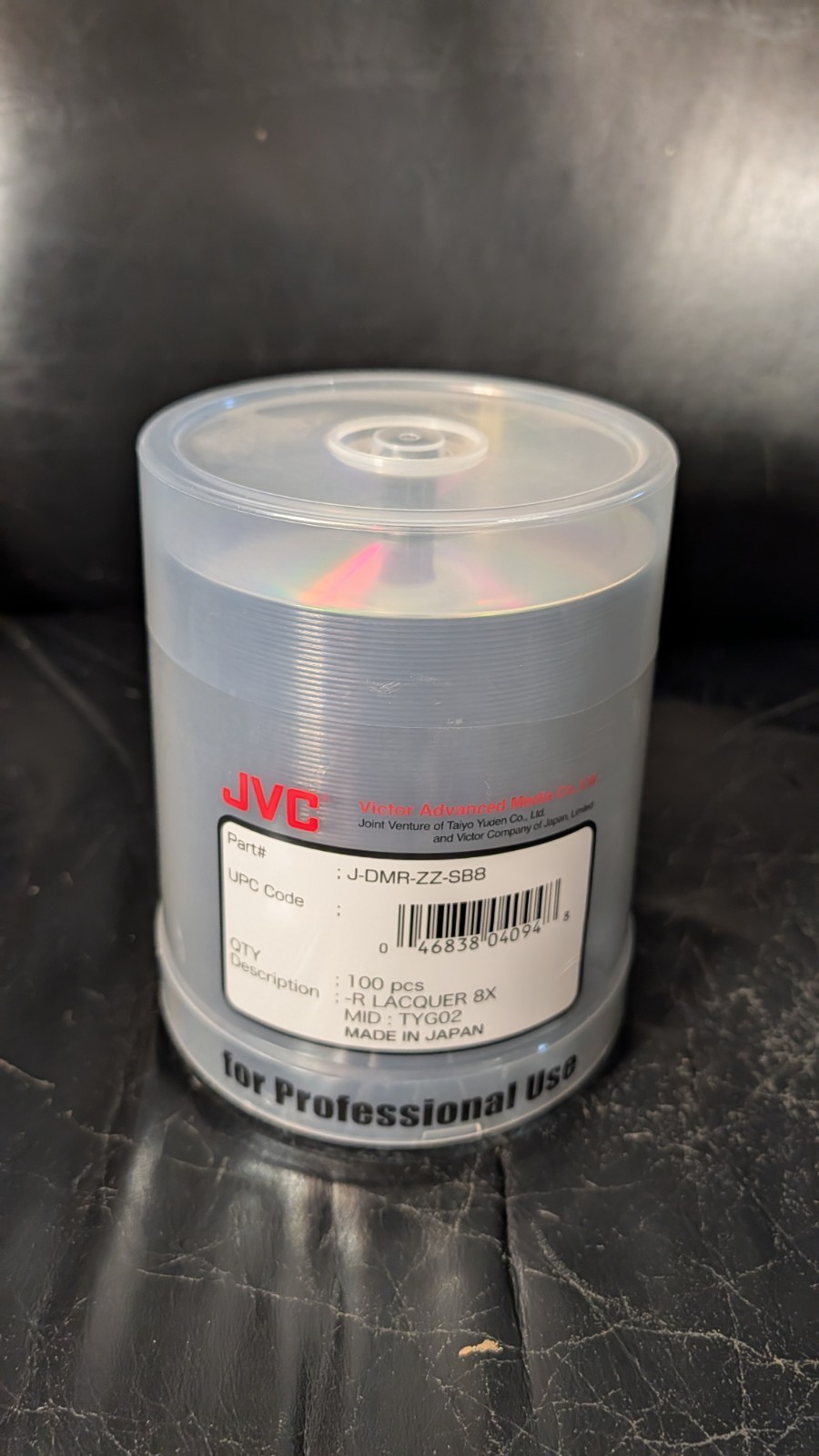 100 Pcs JVC DVD-R Silver Lacquer Discs 8X J-DMR-ZZ-SB8 - TYG02 ~ Japan SEALED