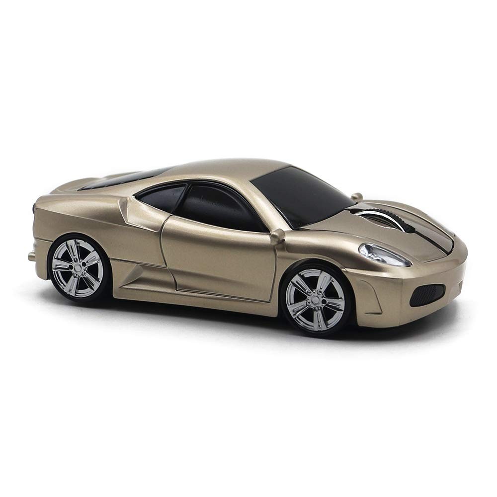 MGbeauty Wireless Mouse Sport Car Computer Optical 120x 60x 35mm, Gold