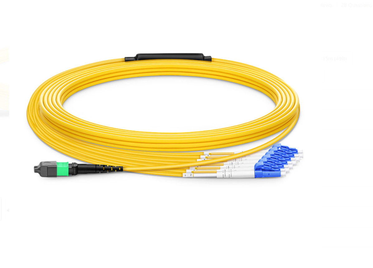 2M MPO/MTP to 12XLC Type B Breakout Fiber Optic Cable SM Fiber Patch Cord-998765