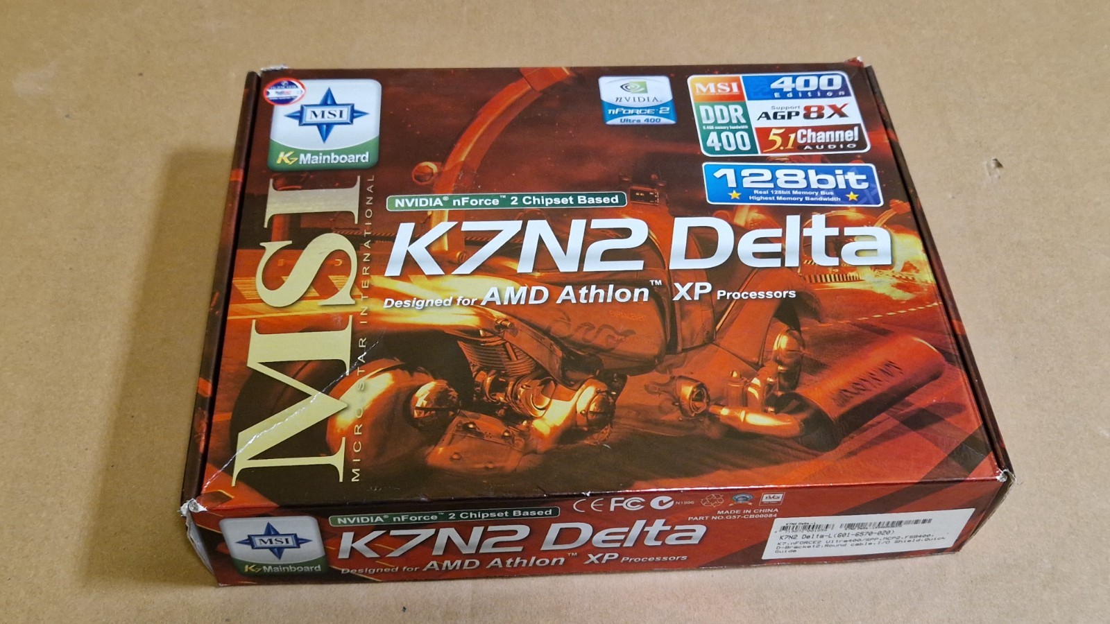MSI K7N2 DELTA MAINBOARD WITH PROCESSOR PARTS AND BOXED WORKING