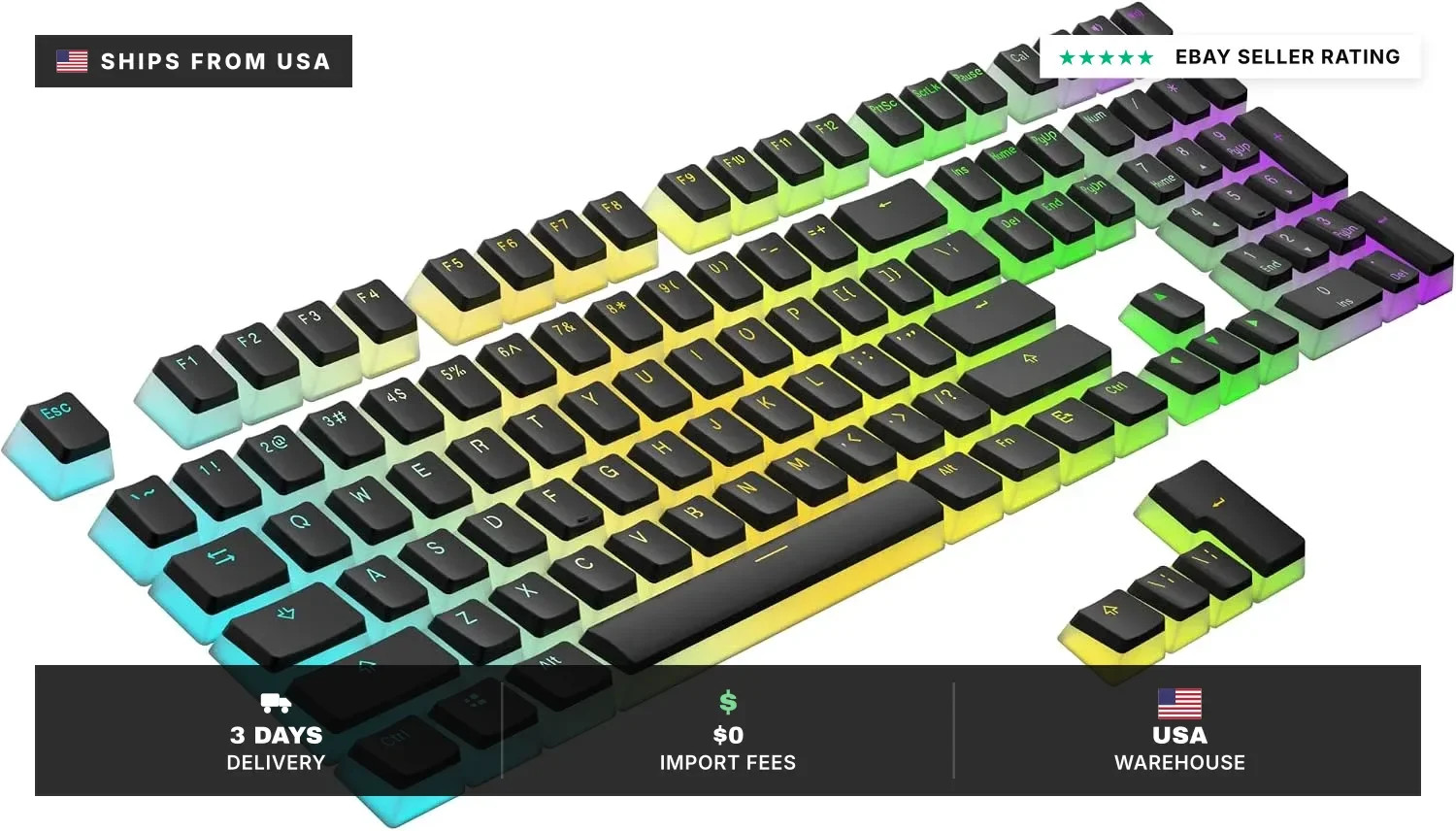 Pudding PBT Keycaps | 112 Double Shot Translucent ANSI US & ISO Layout | OEM Pro