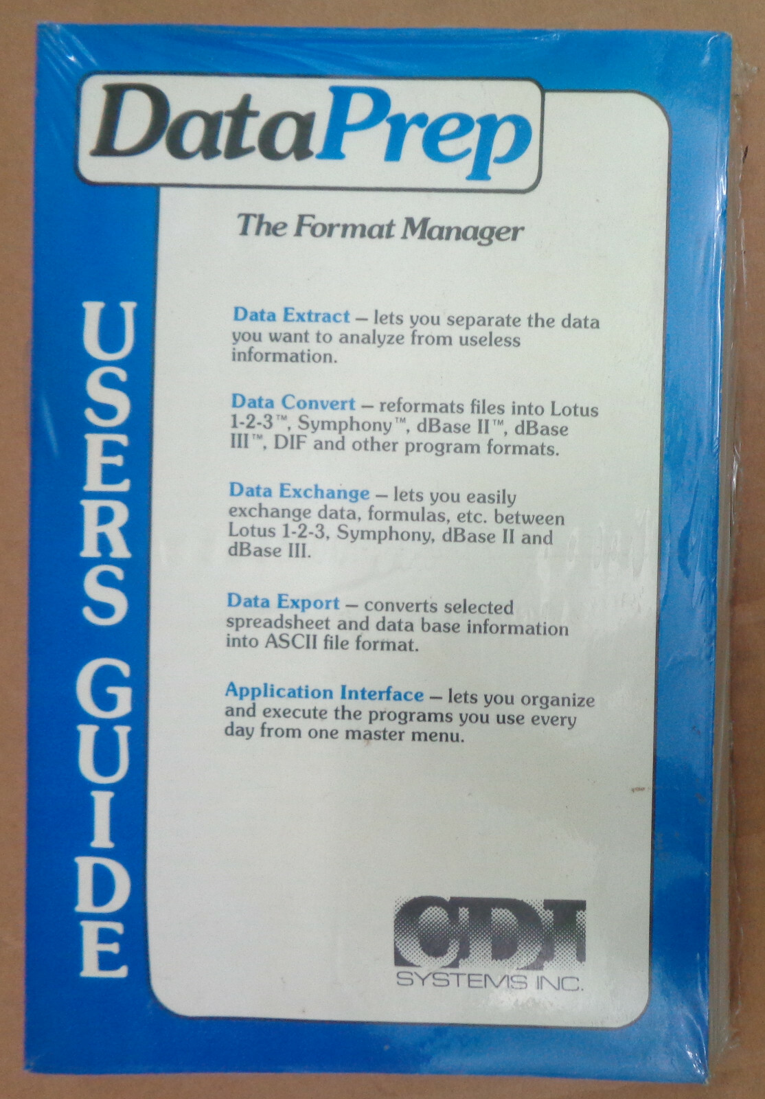 DataPrep: The Format Manager  by CDI SYSTEMS, 1985. Manual & Disks. NEW - SEALED