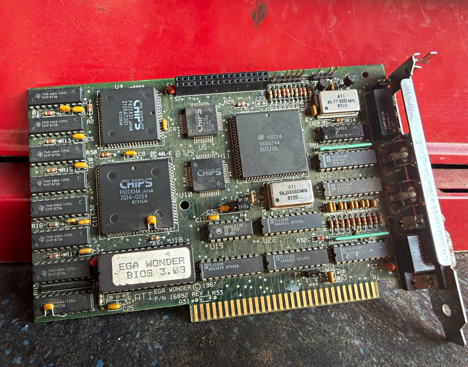ATI EGA Wonder ISA vintage Graphics Card 256KB DRAM DE-9/DB-15 Multiple Monitor