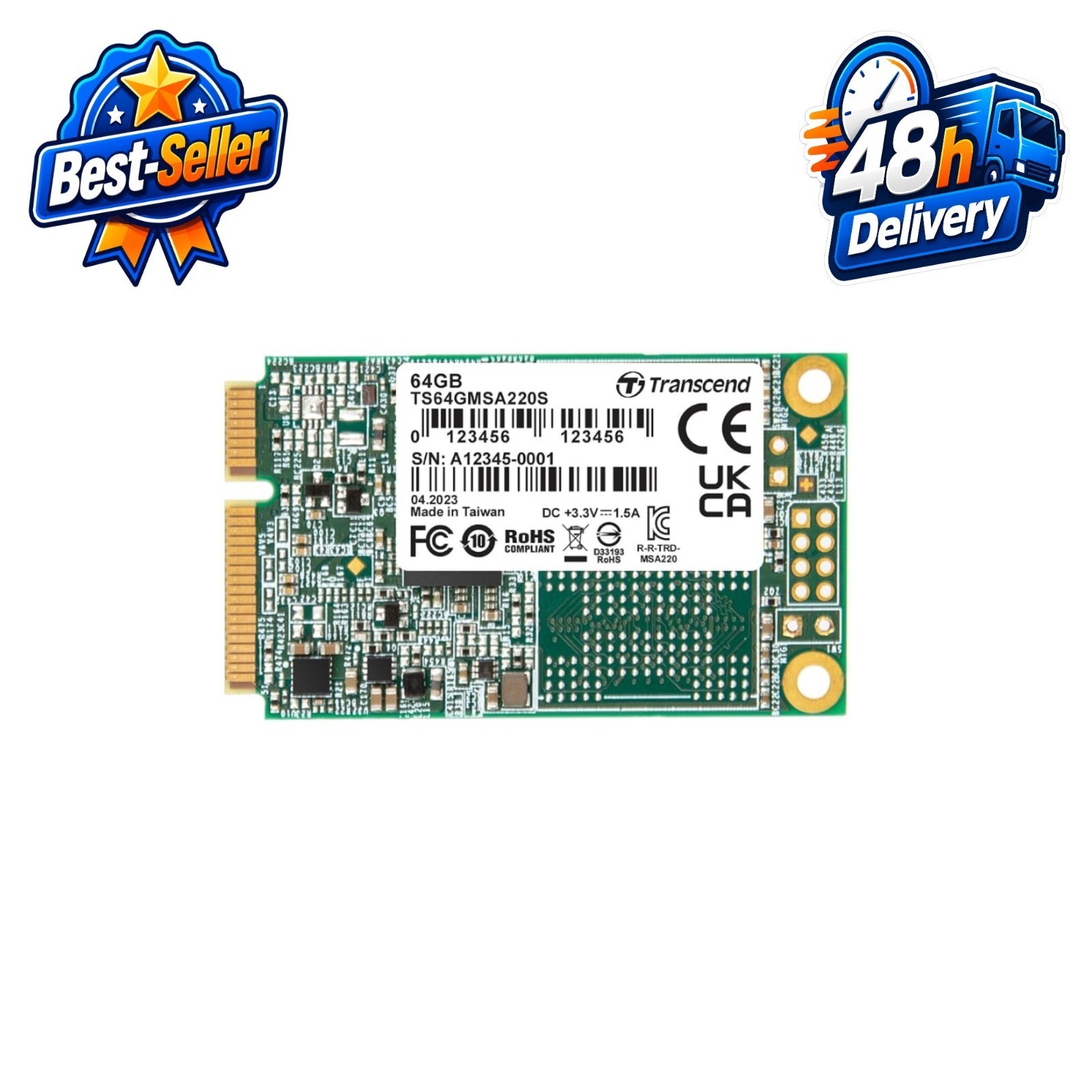 Transcend MSA220 64GB mSATA SSD 350MB/s Internal Solid State Drive