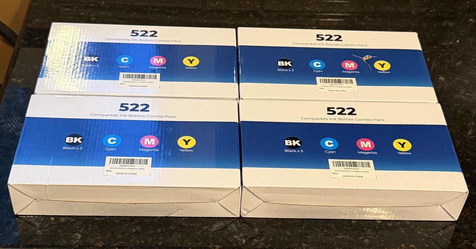 Epson Compatible 522 Black & Color Ink Combo Pack Sealed 5 bottles Ink Lot of 4