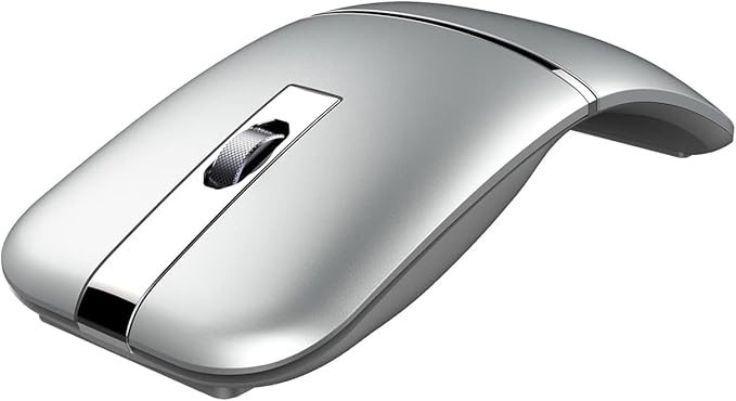 Bluetooth Wireless Arc Travel Mouse, Dual Model (2.4G+BT5.1) Rotating Foldable M