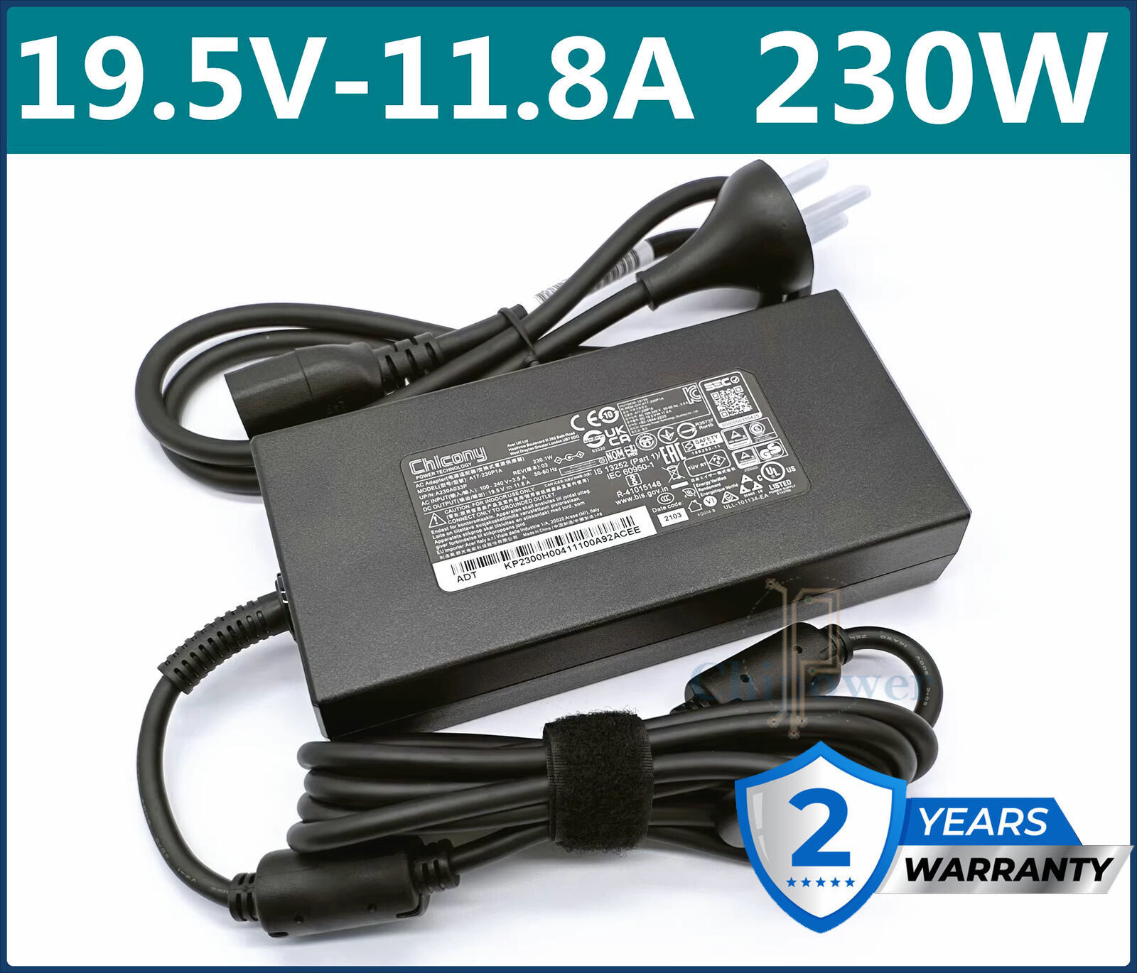 Original 230W Laptop AC Adapter for MSI WS66 11UMT-668, WS75 A17-230P1A