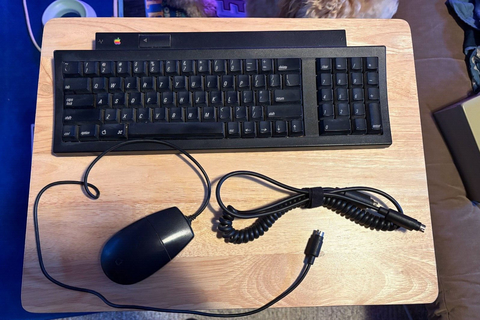 Apple Black Keyboard II Mouse ADB Cable Macintosh TV M0487 M2706
