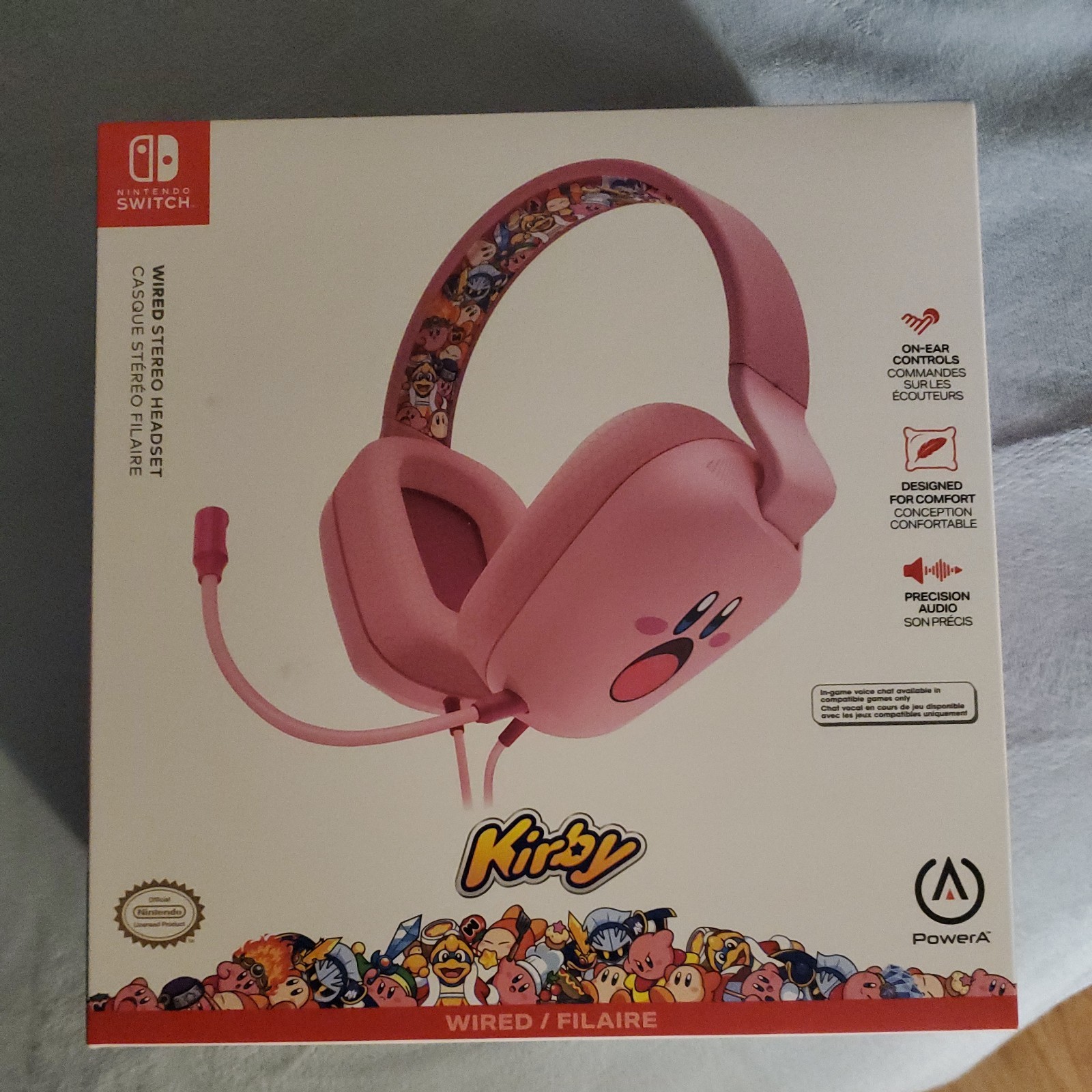 PowerA Wired Headset for Nintendo Switch - Kirby's Dream Land Face  NEW.