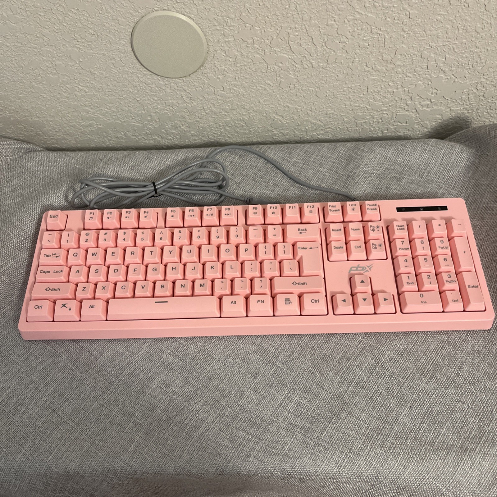 PBX Pink Wired USB Keyboard w/ LED, QWERTY English Layout, PBGK54