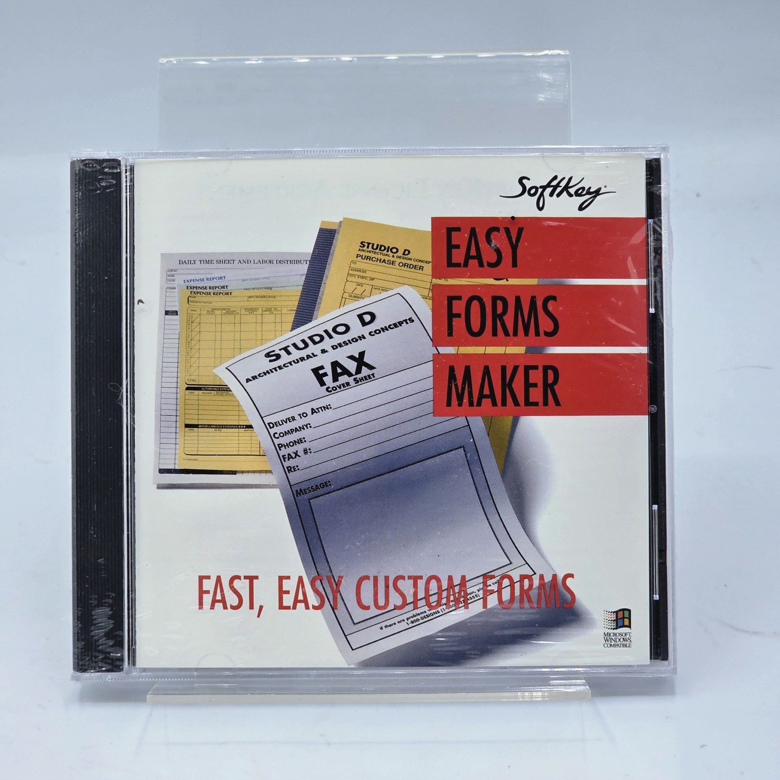 SoftKey Easy Forms Maker CD-Rom-PC Fast Easy Cutom Forms-new/sealed Software 