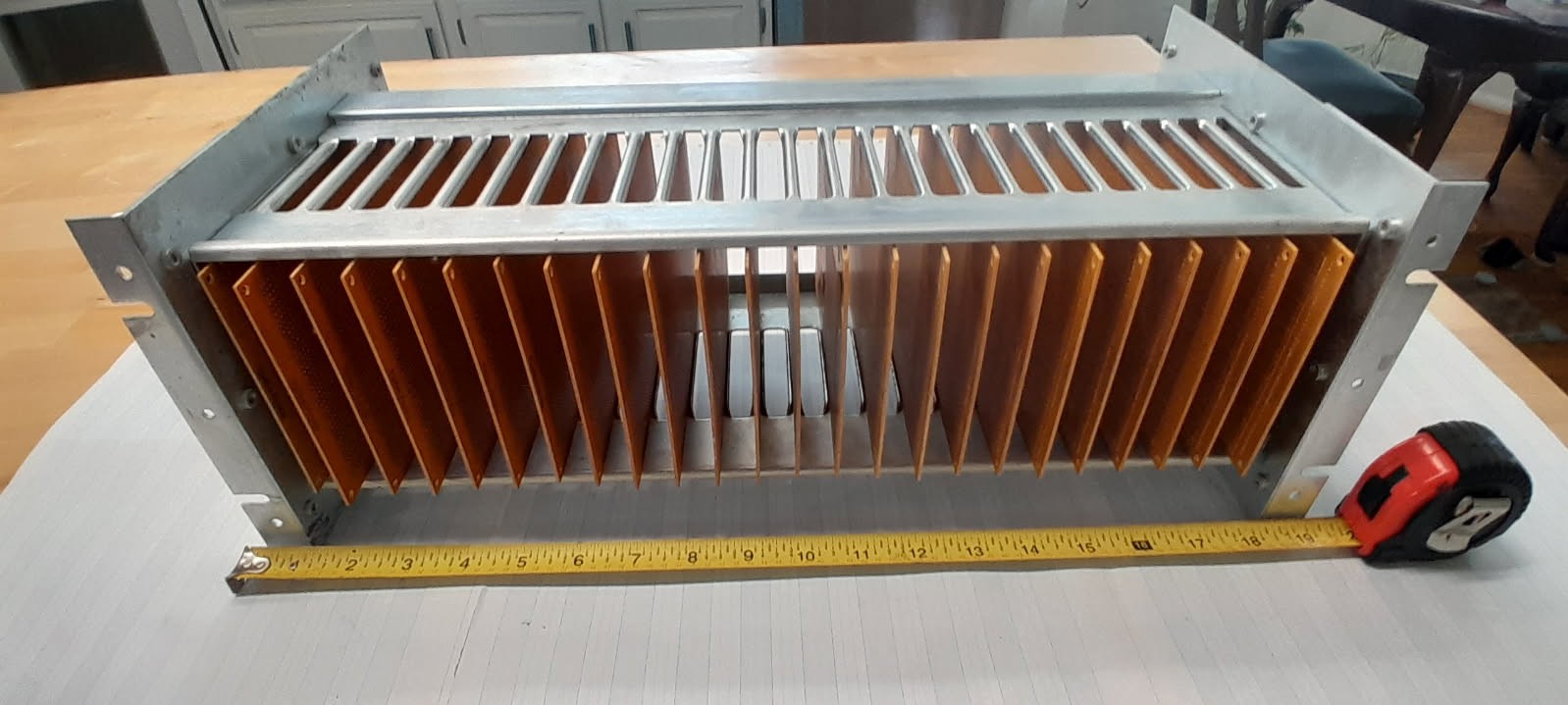 Vintage 19" Rack Card Cage w/ 24 Radio Shack 276-147 Protoboards No Edge Connect