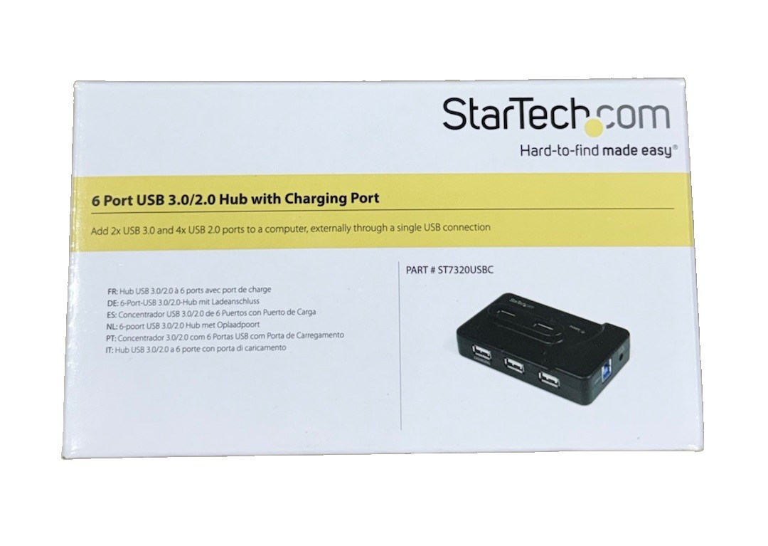 Lot Of 128 NEW StarTech 6-Port USB 3.0/2.0 Hub With Charging Port ST7320USBC