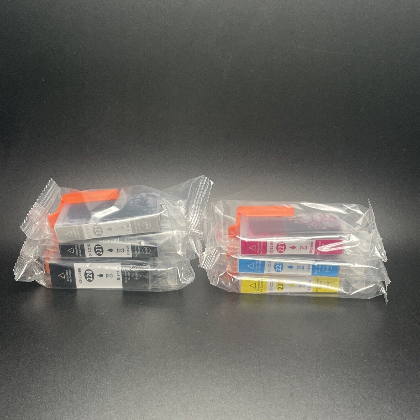 6 PK PGI-220 CLI-221 Replacement Ink Cartridges for Select Canon PIXMA Printers