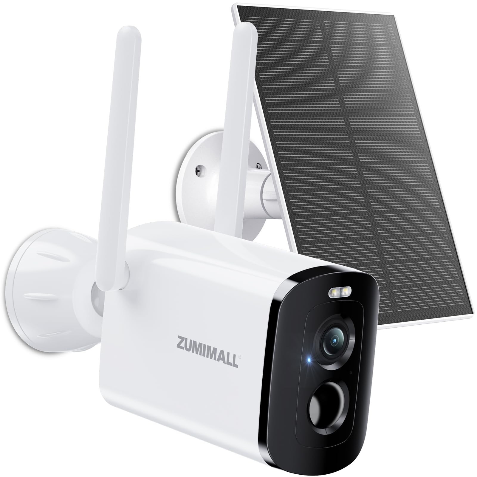 ZUMIMALL 2K Solar Security Cameras Wireless Outdoor White - Solar Cam