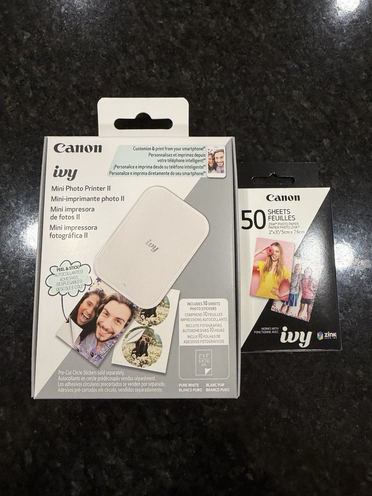 Canon IVY 2 Mini Photo Printer Bundle - White