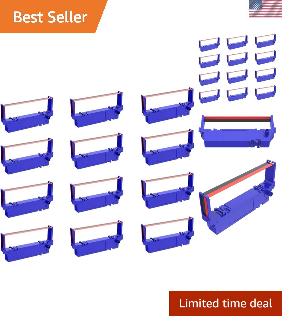 High-Quality 12-Pack Ribbon Replacement for Star SP700 Printers - Black/Red