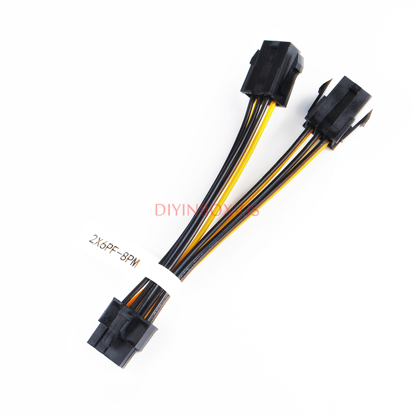 Dual 6 pin Female to 8 Pin Male  PCIE GPU Graphics Vedio Cards Power Cable US