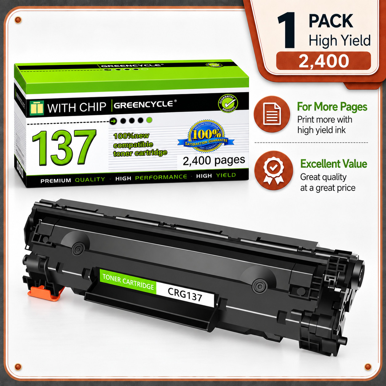 1 PC CRG137 Toner Cartridge for Canon ImageClass MF236n MF247dw MF249dw LBP151dw