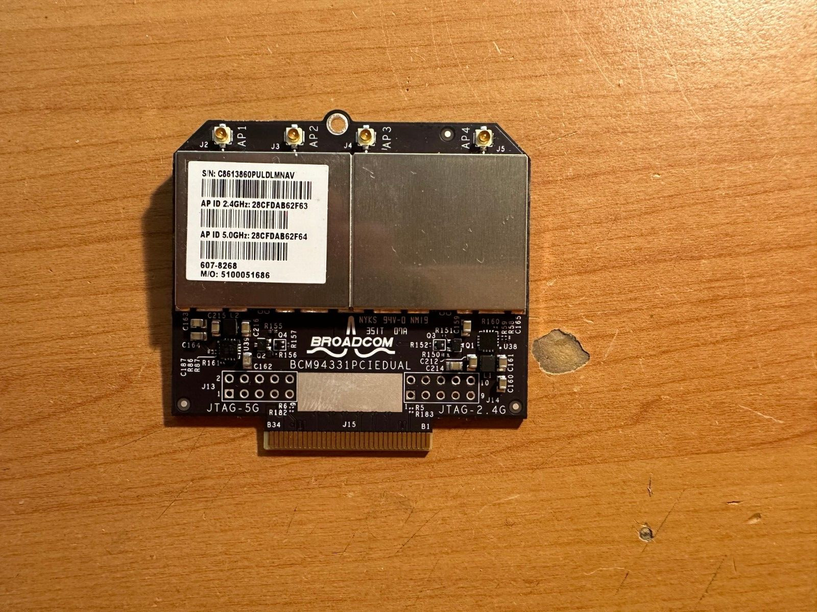 Broadcom BCM94331PCIEDUAL 2.4GHz 5.0GHz 607-8268 Apple Wifi Card