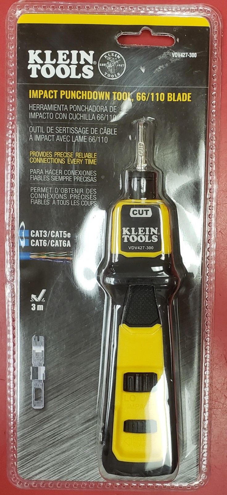 Klein Tools Impact Punchdown Tool 66/110 Blade VDV427-300 3 m Cable