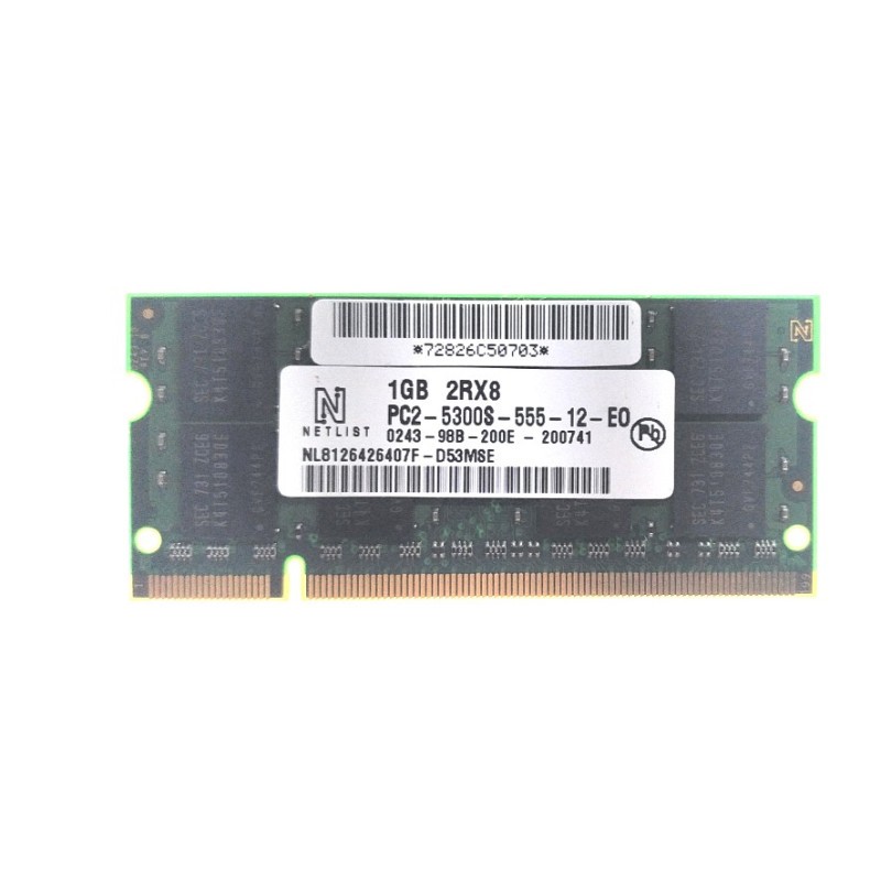 Netlist 1GB DDR2 RAM Memory 2RX8 NL8126426407F-D53MSE Replacement For Laptop