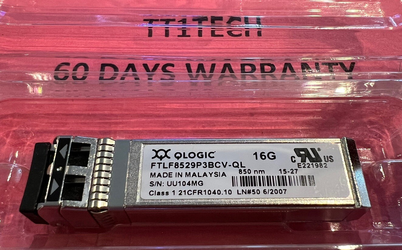 2x Qlogic 16GbE SFP+ SR Optical for Dell QLogic QLE2662L-DEL Fiber Chanel HBA