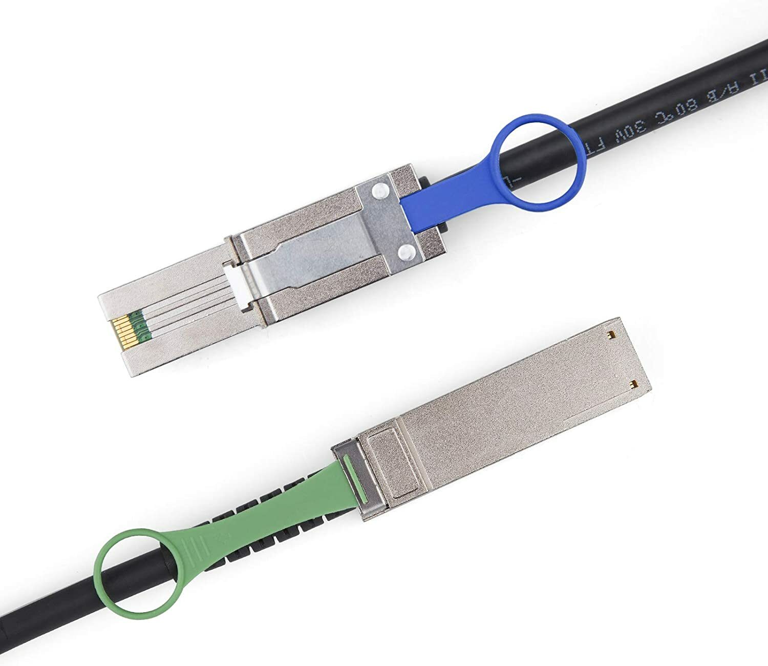 QSFP (SFF-8436) to MiniSAS HD SFF-8088 DDR Hybrid SAS Cable 100-Ohm 0.5~5 M