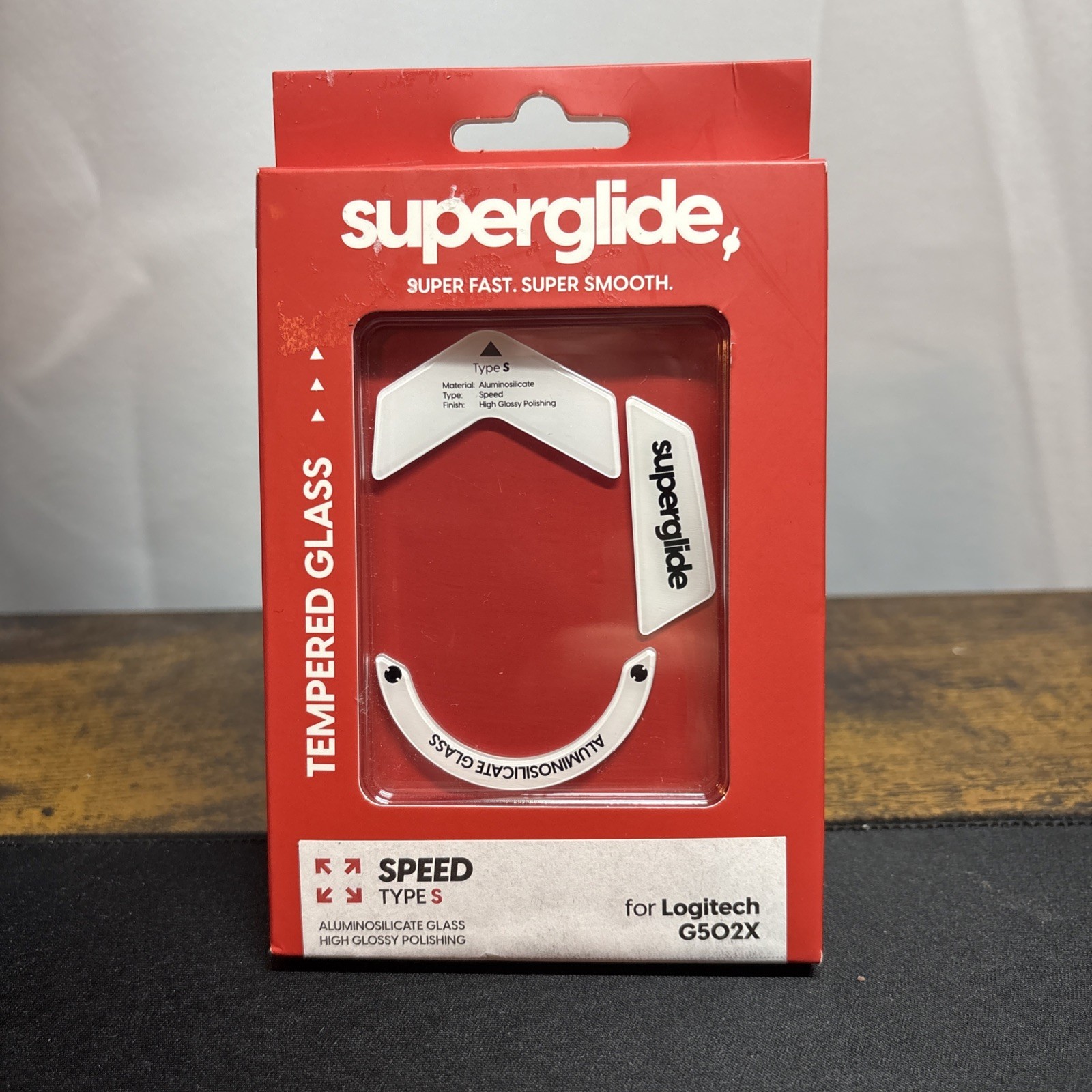 Superglide Glass Mouse Skates for Logitech G502X Type S Speed Logi L5XSGW White