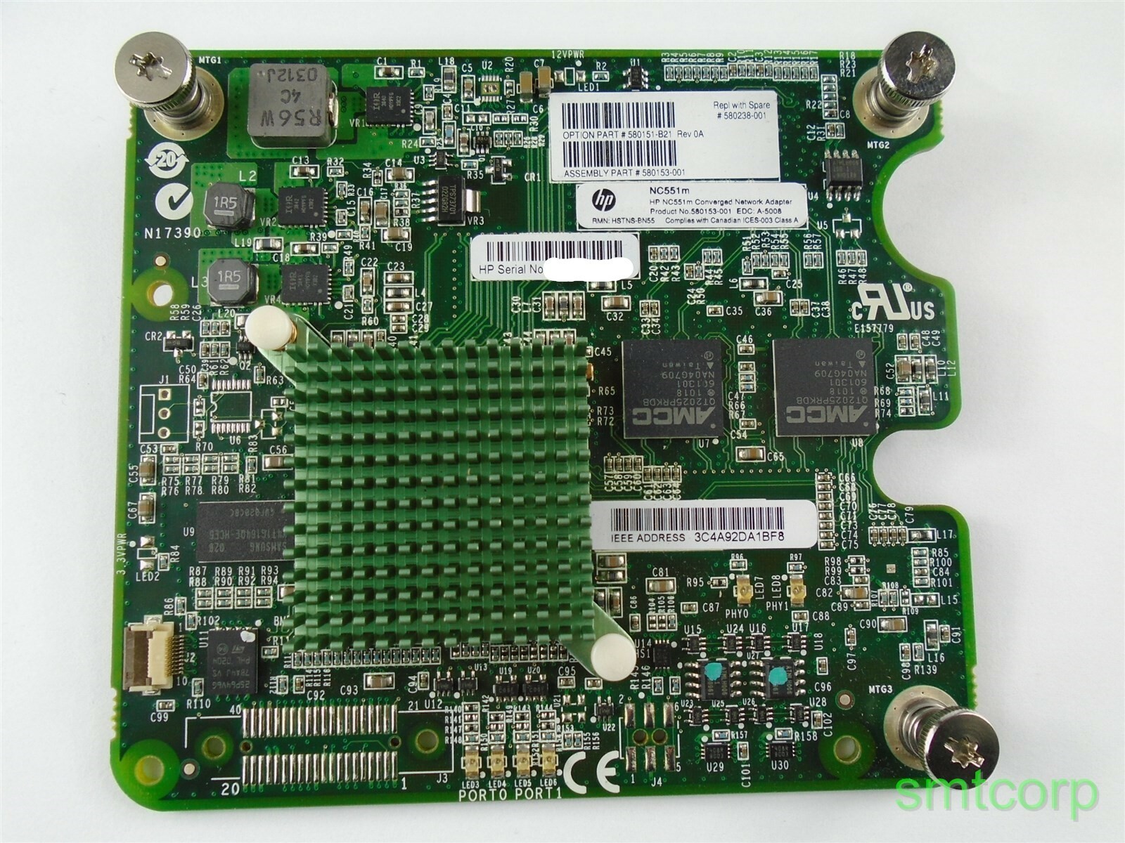 HP Blc NC551M 10GB Dual Port Flexfabric Network Adapter 580151-B21 580238-001