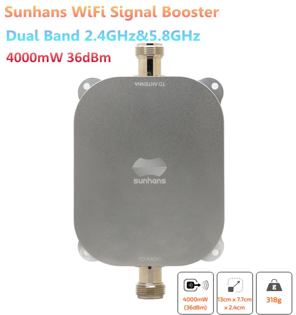 Sunhans 4000mW 36dBm Dual Band 2.4GHz&5.8GHz UAV WiFi Signal Booster Amplifier