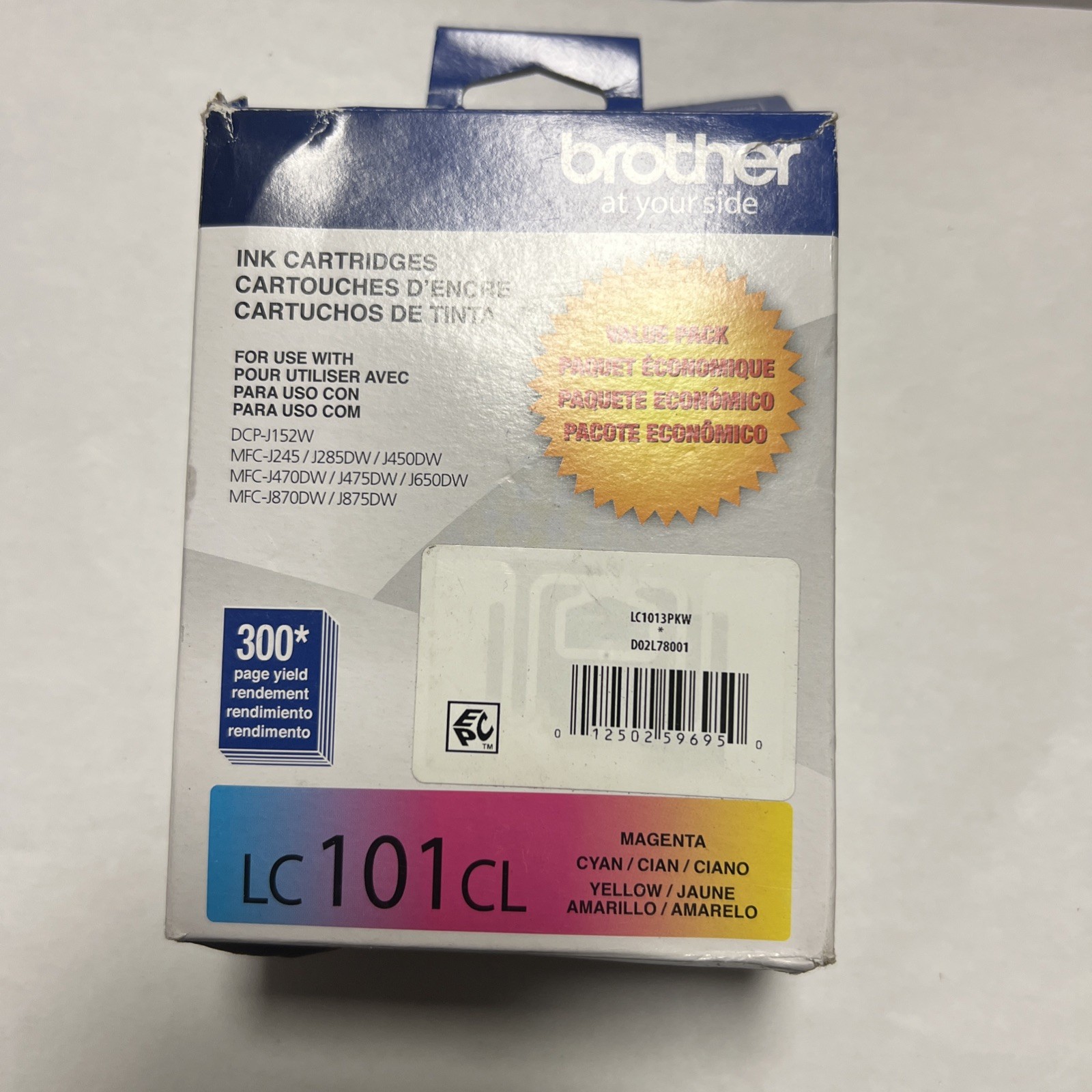 Brother  LC101CL Magenta Cyan And Yellow 3 Color Ink Cartridges Exp 05/26