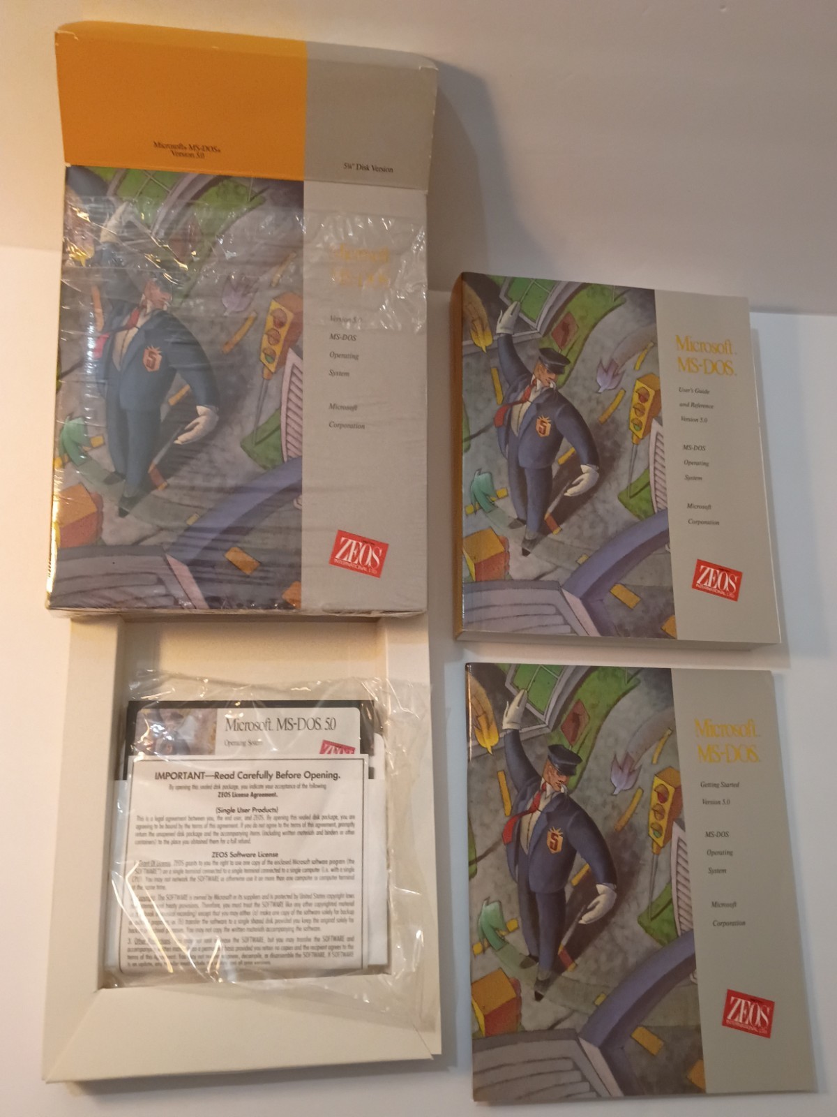 Microsoft MS-DOS Version 5.0 5 1/4" Big Box Booklet Sealed Discs. 