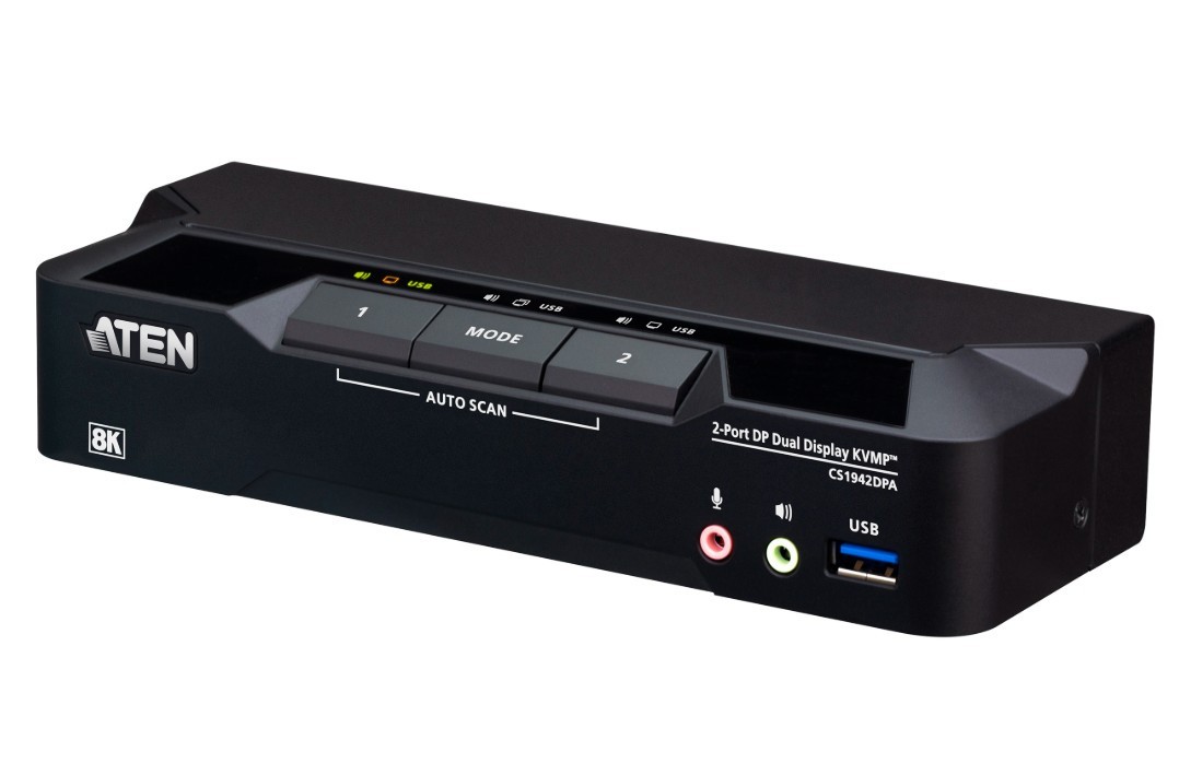 Aten Desktop 2-Port USB 3.0 8K DisplayPort Dual-Display KVMP Switch, Up to 76...