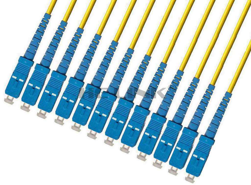 100M SC-SC Indoor Armored Singlemode 12 Strands Fiber Optic Cable
