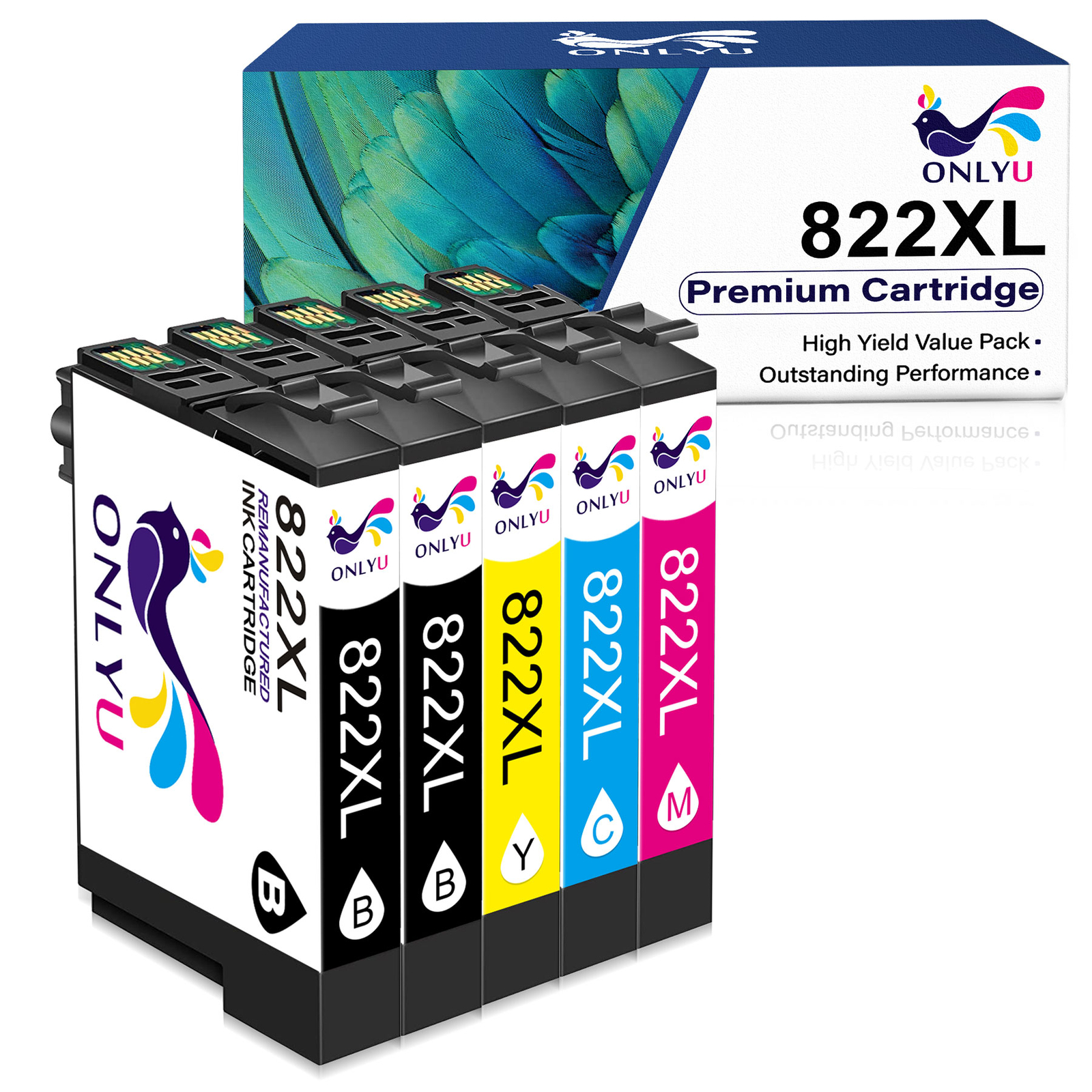 5x 822XL T882XL Ink Cartridge For Epson WorkForce Pro WF-3820 WF-4833 WF-4820