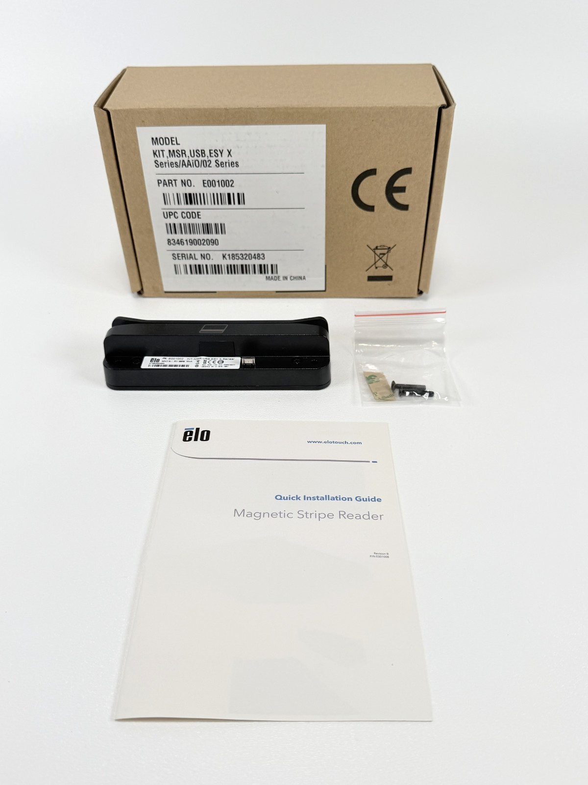 NEW Elo E001002 Edge Connect Bi-Directional Magnetic Stripe Reader