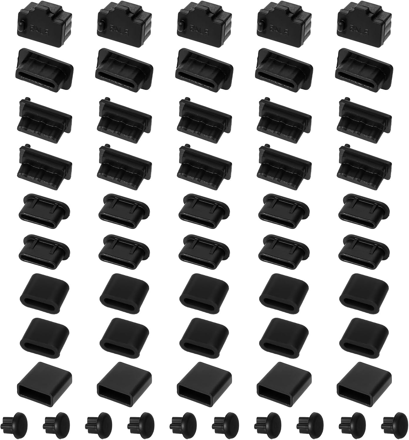 55Pcs USB Cover Cap HDMI Port Covers Micro USB Dust Plug Cover Caps USBC Plug Co