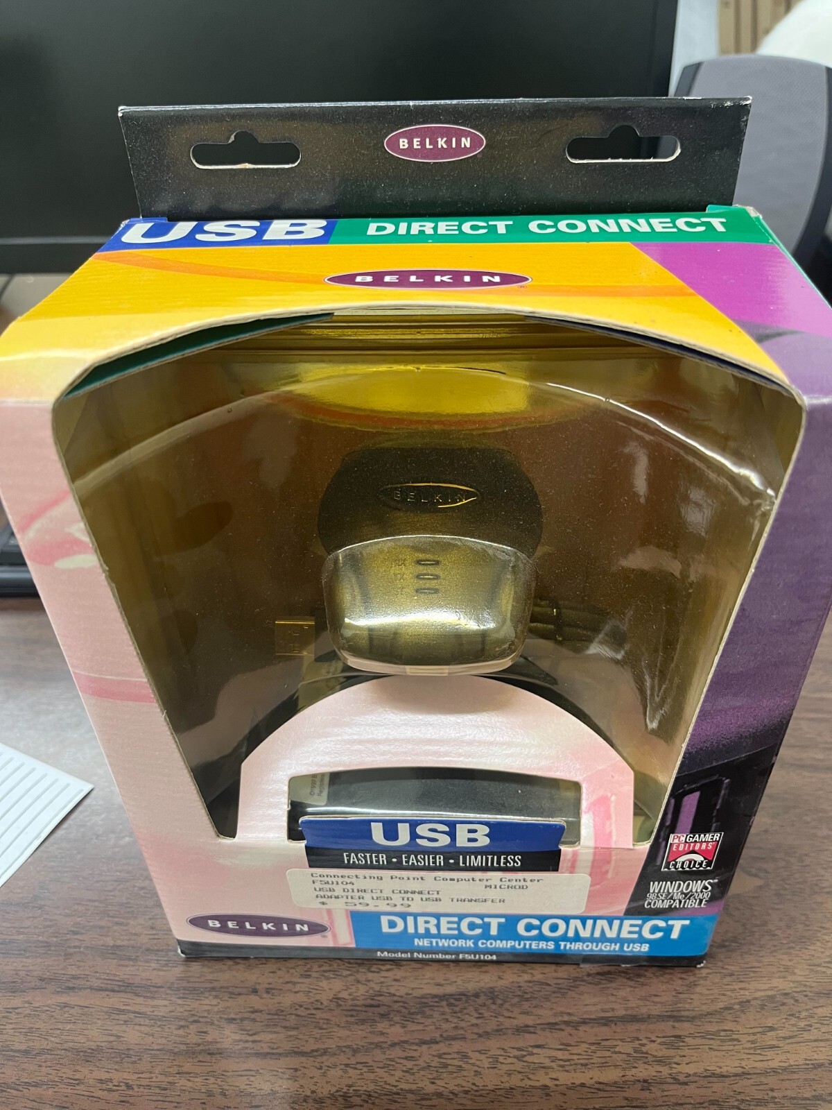 BELKIN - USB DIRECT CONNECT - F5U104 - WINDOWS 98 SE/Me/2000 - SEALED - VINTAGE