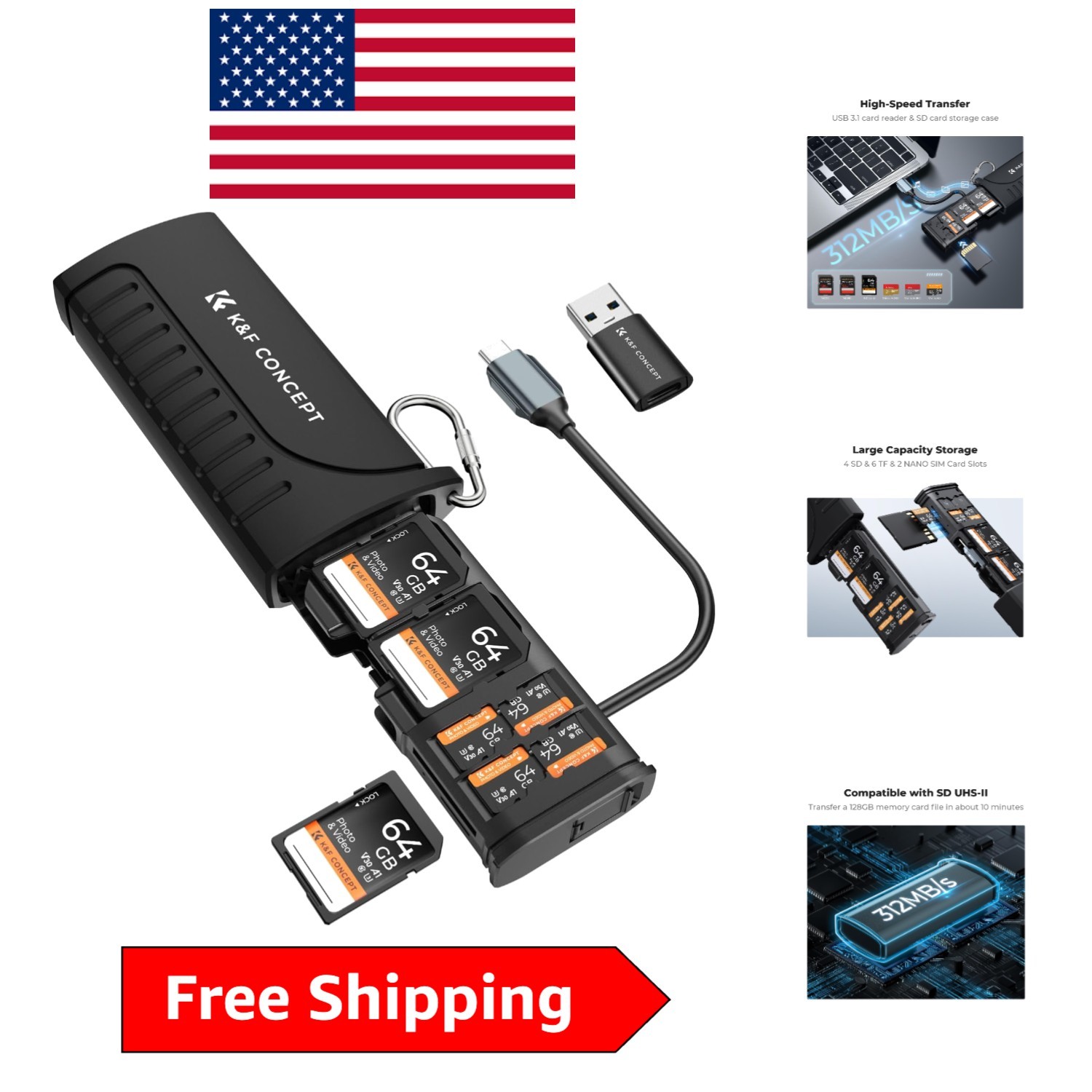 Lightweight High-Speed SD Card Reader with Protective Design for Safeguarding