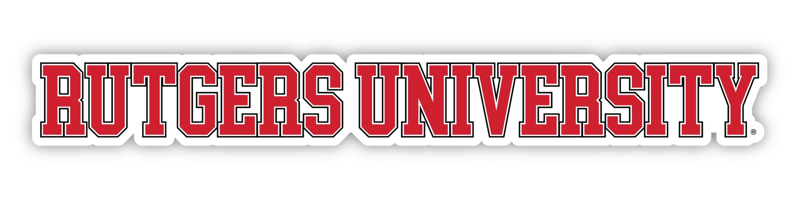 Rutgers Scarlet Knights College Text Vinyl Decal – White, Clear and Holo