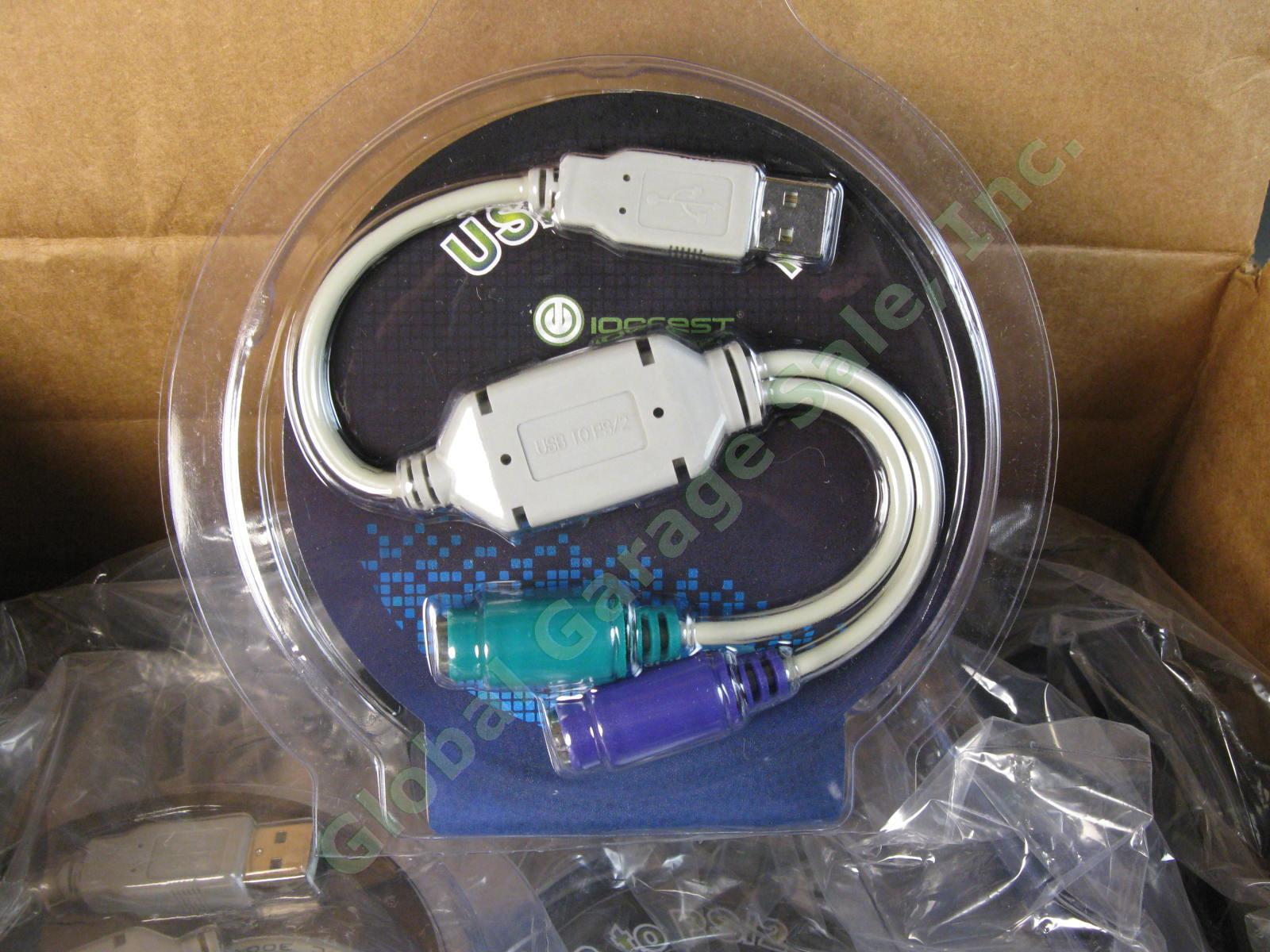 14 BULK LOT IOCrest USB to PS/2 Dual PS2 Converter Adapter Keyboard Mouse Cable