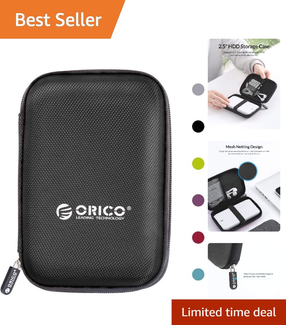 Waterproof & Shockproof 2.5-inch Hard Drive Case - Stylish Storage Solution