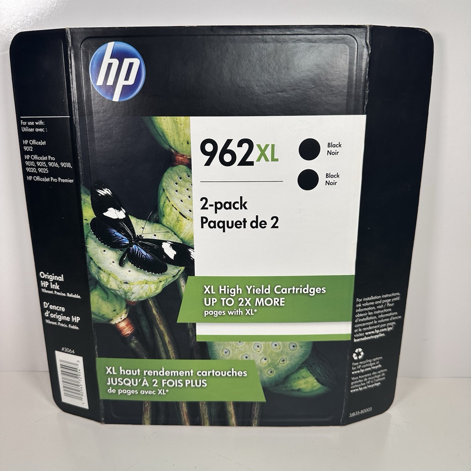 Genuine HP 962XL Black Ink Cartridge 2-Pack 3JB35BN EXP 05/2023 SEALED PACKAGE